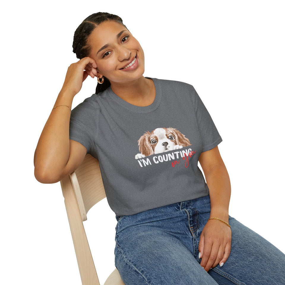 Cute Dog Lover T-Shirt - 'I'm Counting on You' Graphic Tee