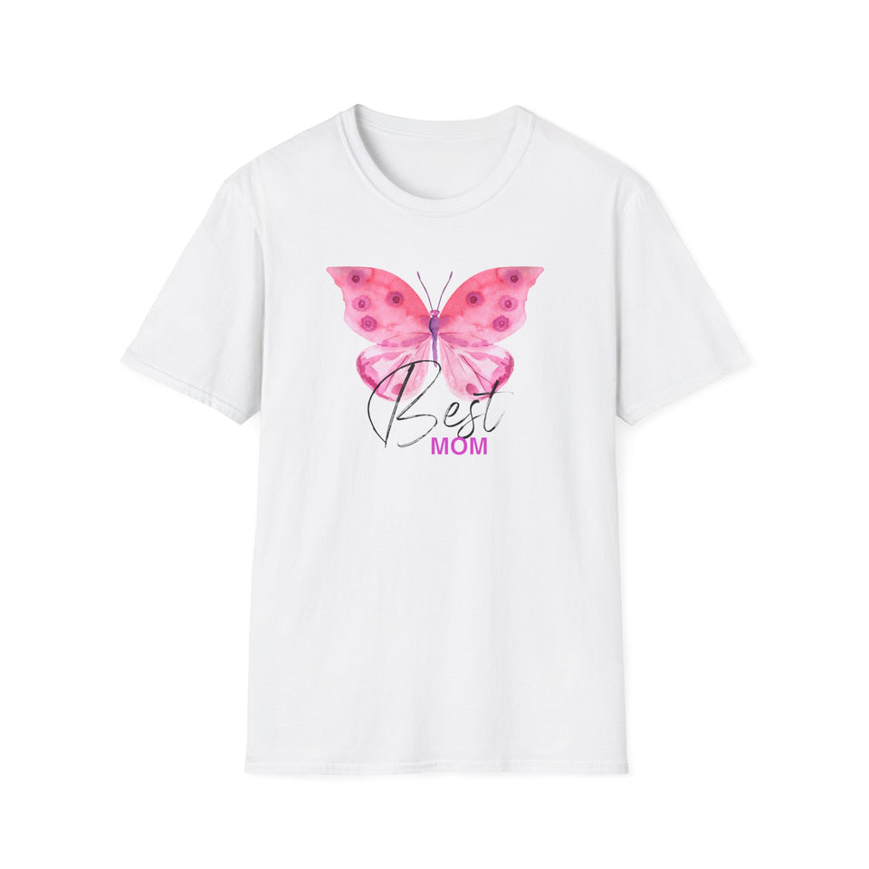 Best Mom Butterfly T-Shirt - Unisex Softstyle Tee for Mother's Day