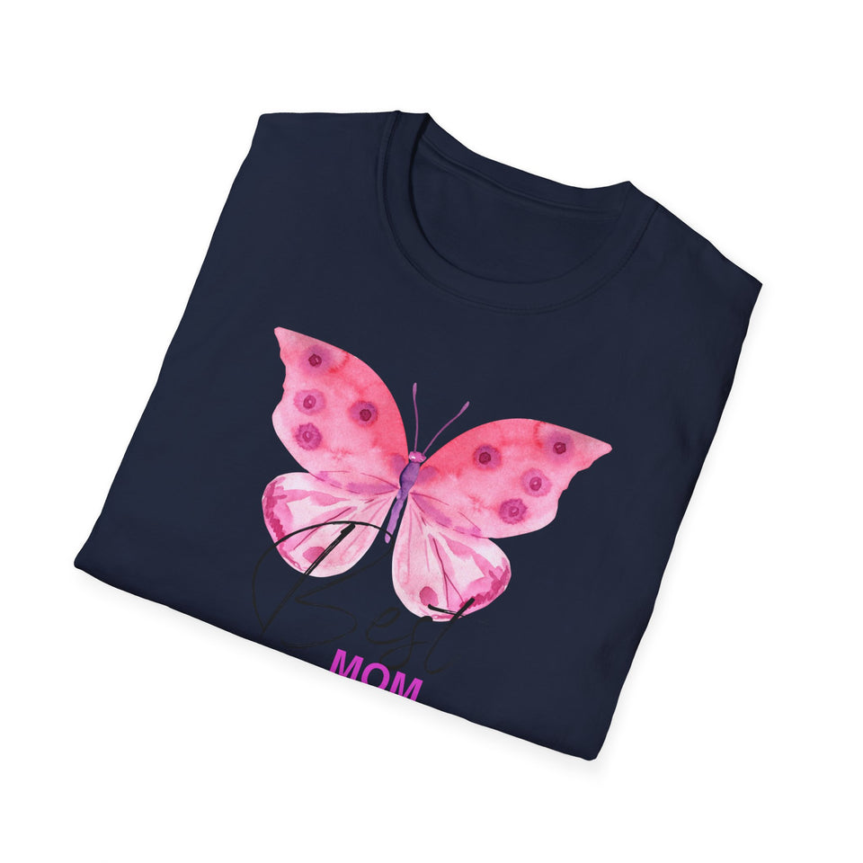 Best Mom Butterfly T-Shirt - Unisex Softstyle Tee for Mother's Day