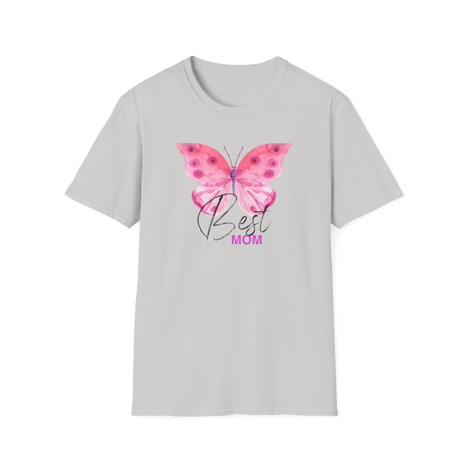 Best Mom Butterfly T-Shirt - Unisex Softstyle Tee for Mother's Day