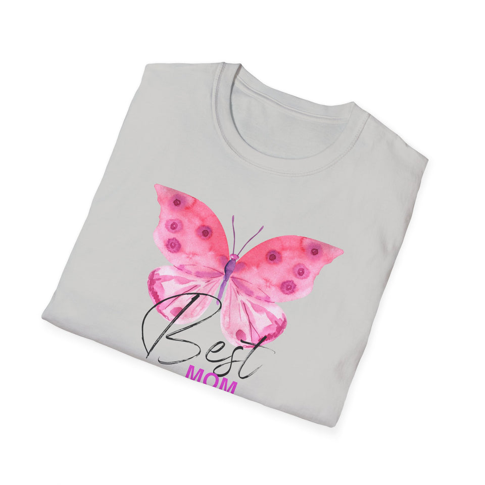 Best Mom Butterfly T-Shirt - Unisex Softstyle Tee for Mother's Day