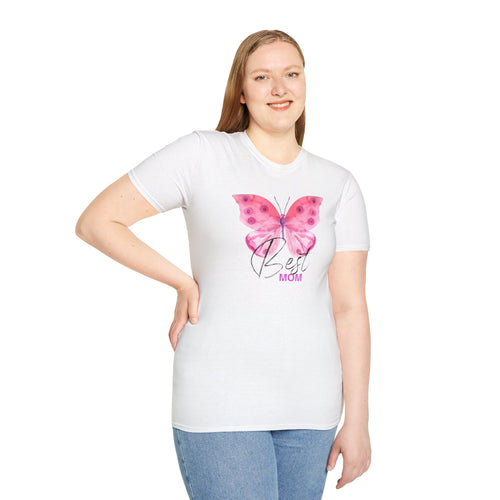 Best Mom Butterfly T-Shirt - Unisex Softstyle Tee for Mother's Day