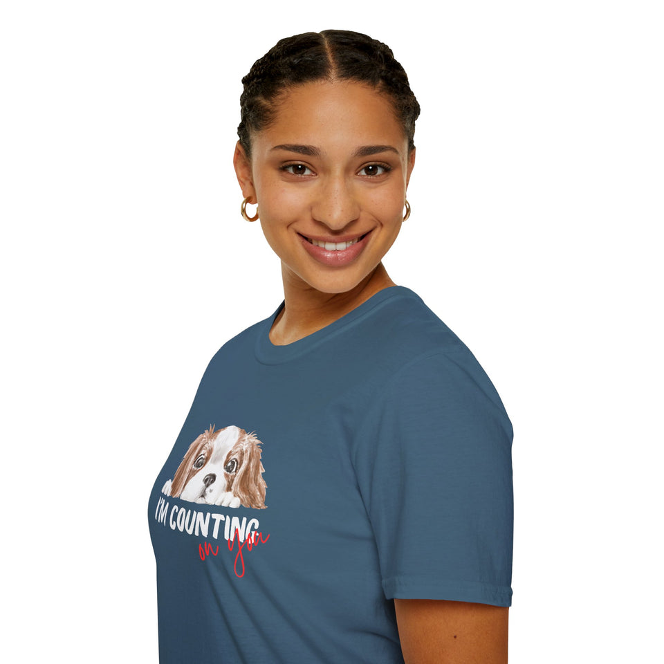 Cute Dog Lover T-Shirt - 'I'm Counting on You' Graphic Tee