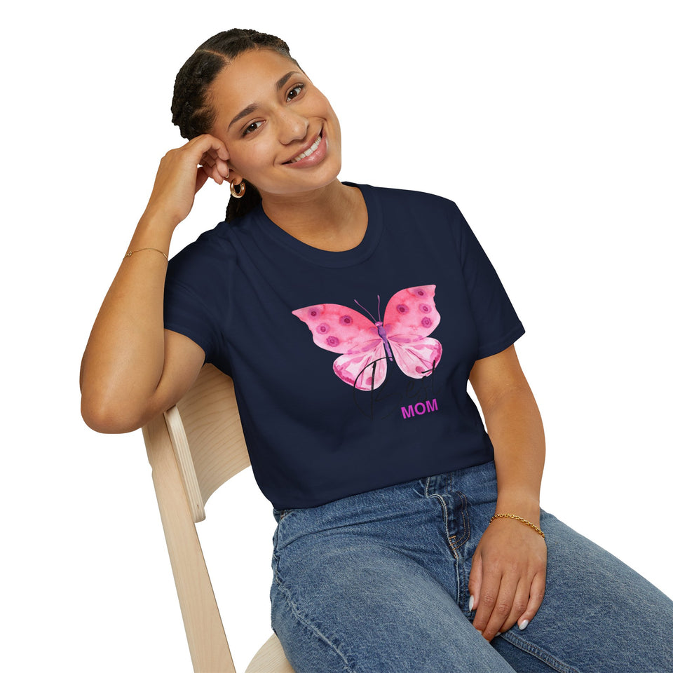 Best Mom Butterfly T-Shirt - Unisex Softstyle Tee for Mother's Day