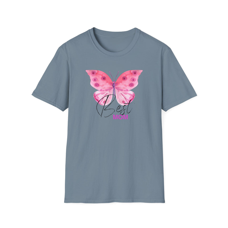 Best Mom Butterfly T-Shirt - Unisex Softstyle Tee for Mother's Day