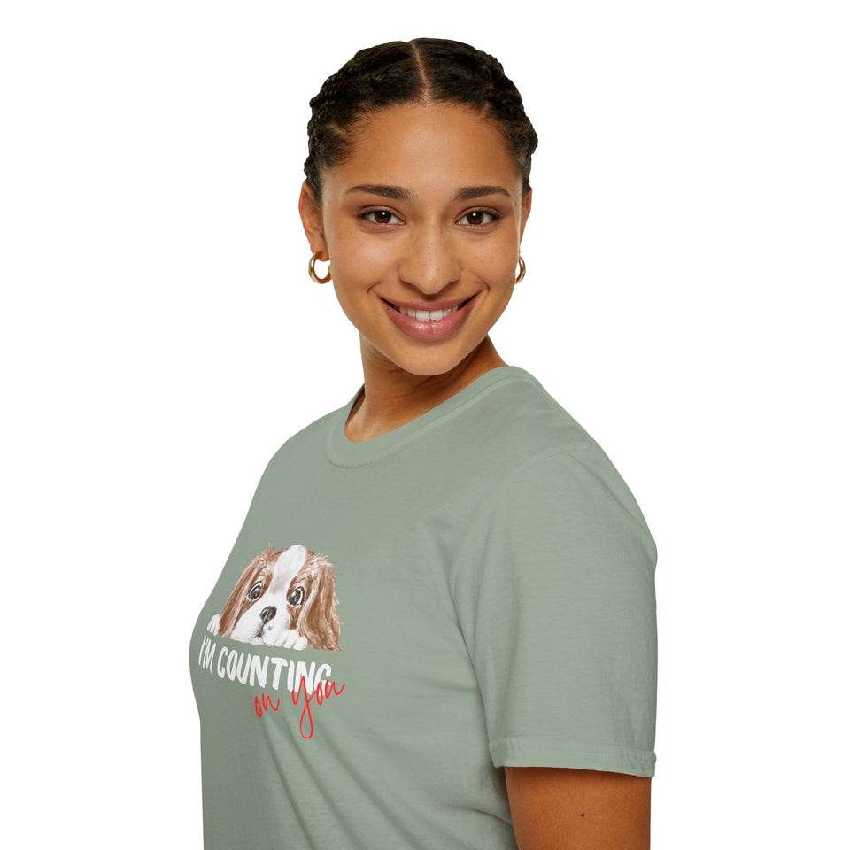 Cute Dog Lover T-Shirt - 'I'm Counting on You' Graphic Tee