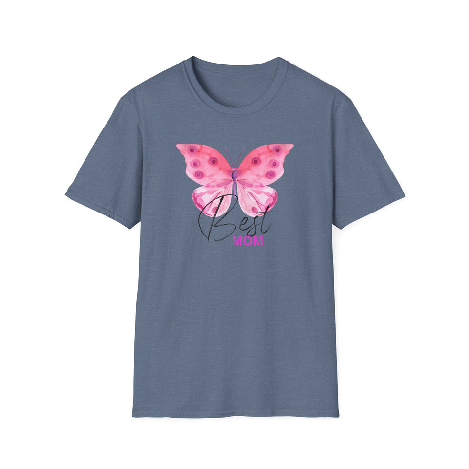 Best Mom Butterfly T-Shirt - Unisex Softstyle Tee for Mother's Day