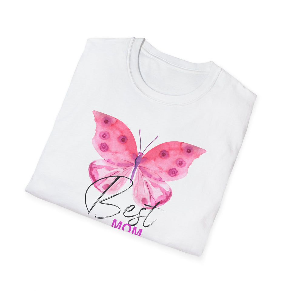 Best Mom Butterfly T-Shirt - Unisex Softstyle Tee for Mother's Day