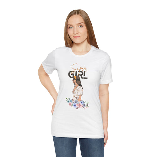 Super Girl Floral Unisex Jersey Tee - Empowering Casual Wear