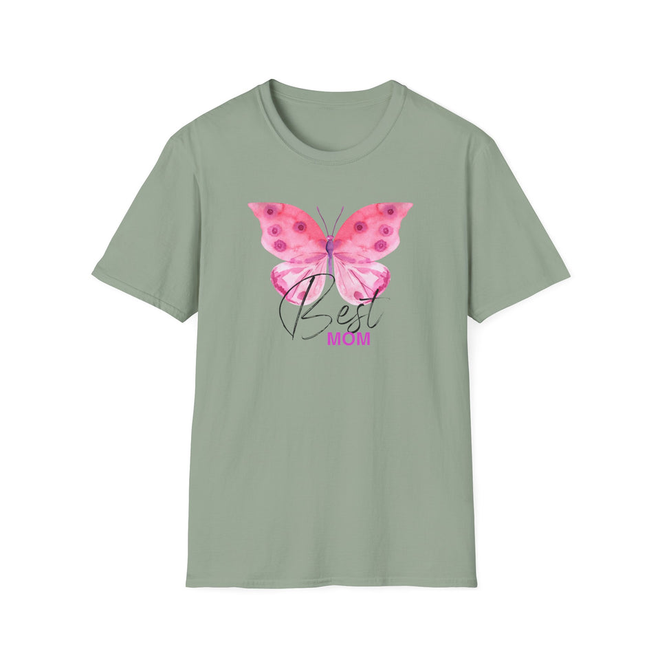 Best Mom Butterfly T-Shirt - Unisex Softstyle Tee for Mother's Day