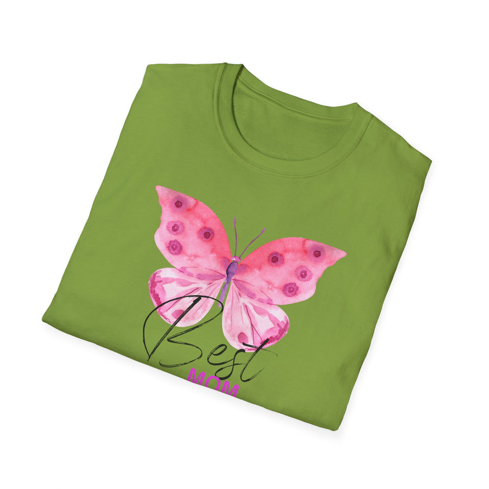 Best Mom Butterfly T-Shirt - Unisex Softstyle Tee for Mother's Day